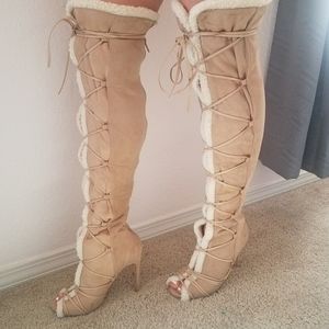 Cute Thigh high winter heels